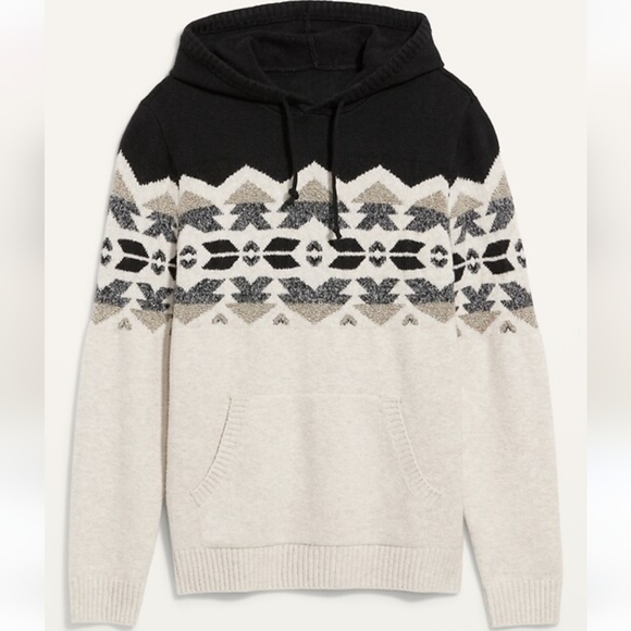 COPY - Old Navy cozy Fair isles sweater with hoodie size m in men's - Picture 1 of 7